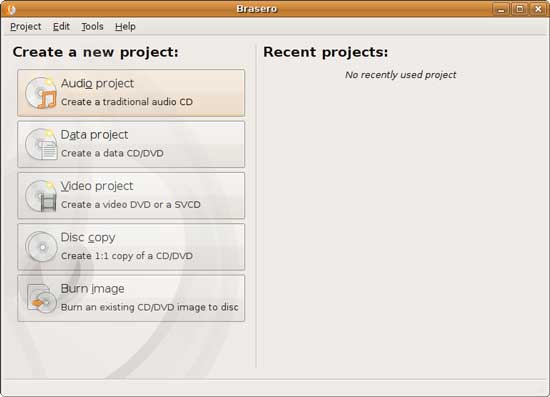 Brasero quemador de CD y DVD