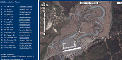Formula 1 en Google earth Formula 1 en Google earth