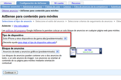Google Adsense para Móviles Google Adsense para Móviles