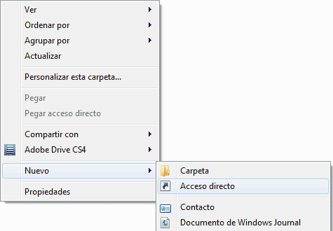Enviar a en Windows 7