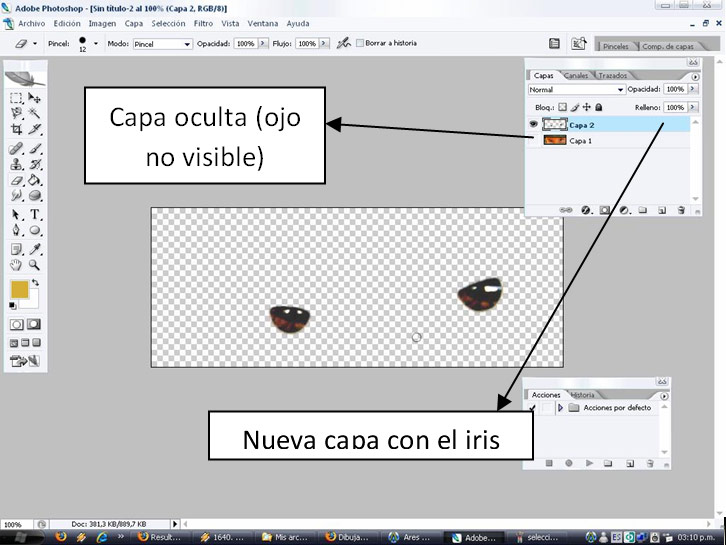 Cambio de Color Ojos Oscuros Photoshop 01 Capas