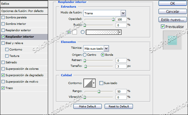 Aplicar Resplandor Interior