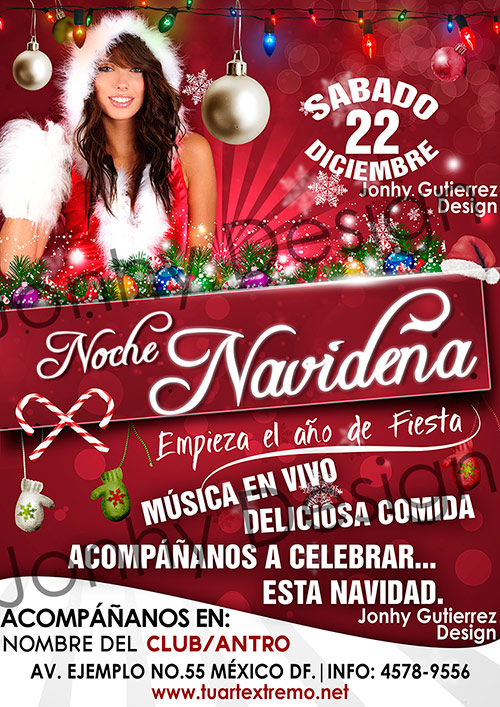 Póster o Flyer para Celebrar una Noche Navideña