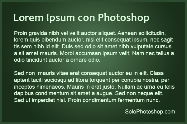 Lorem ipsum con Adobe Photoshop