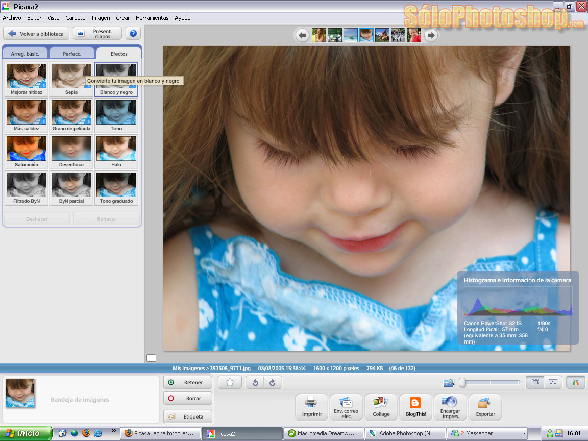 picasa efectos fotografía imagen