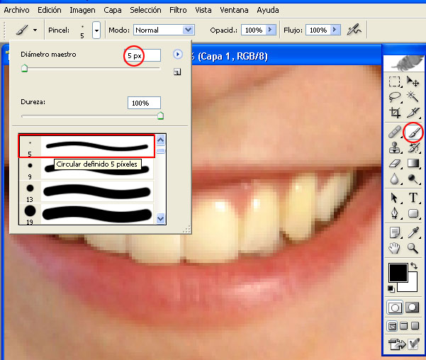Blanquear Dientes con Photoshop 02