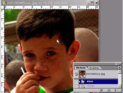 Tutorial Photoshop: Corrección de primeros Planos Oscuros en las Fotografias Paleta Historia
