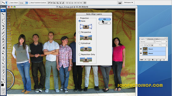 Photoshop CS3 auto Alinear Capas