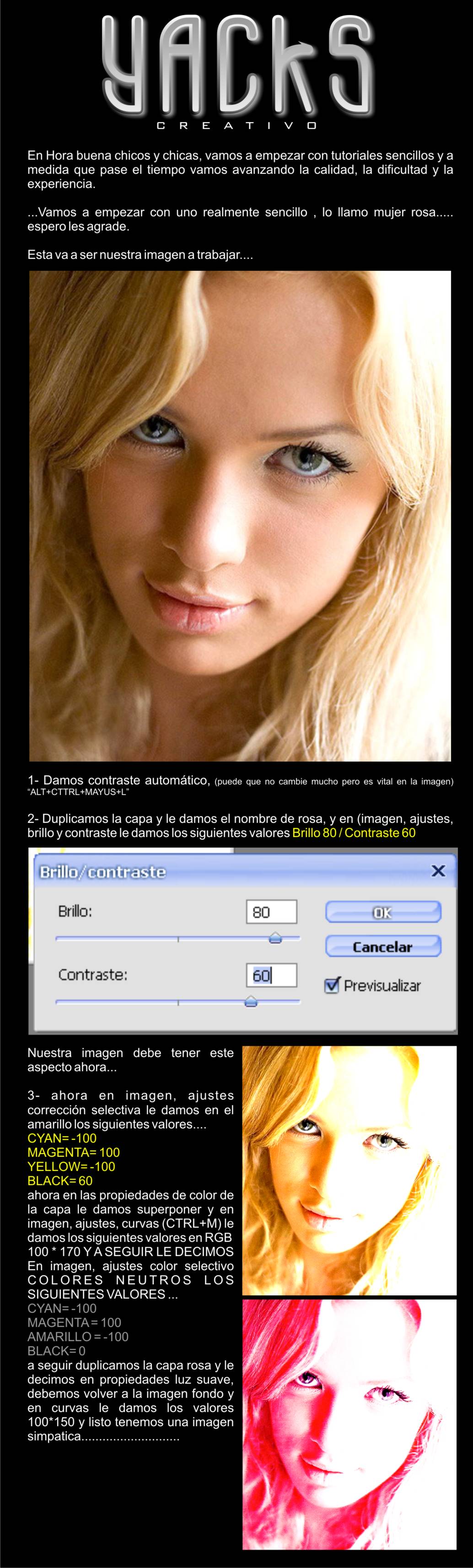 Tutorial Photoshop La Mujer Rosa