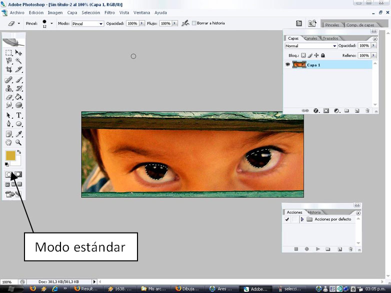 Cambio de Color Ojos Oscuros Photoshop 03 Máscara Rápida