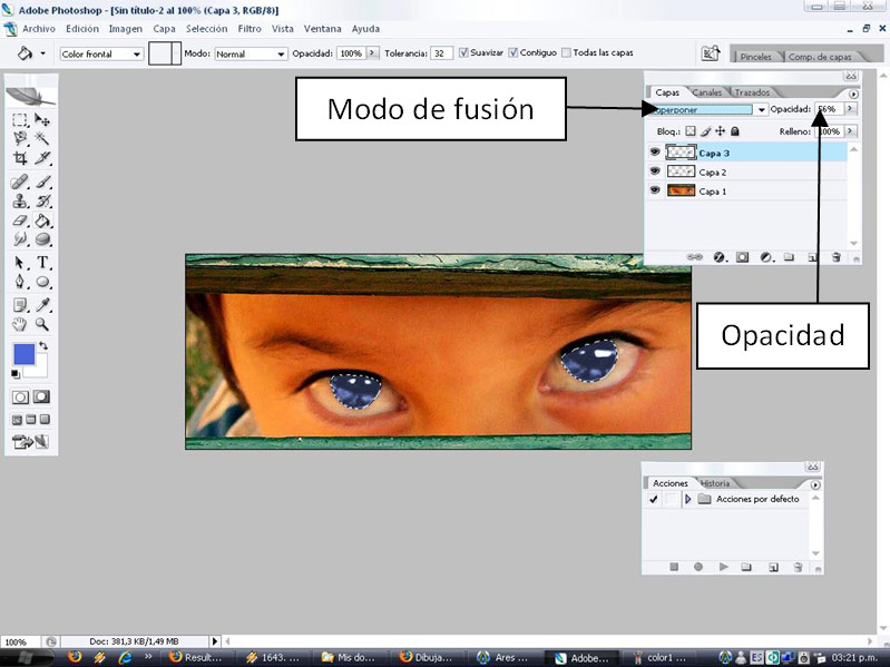 Cambio de Color Ojos Oscuros Photoshop 06 Color
