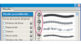Tres pinceles preestablecidos creados de un pincel personalizado