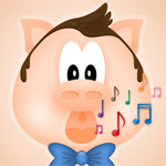 Face Funny Singing Pig