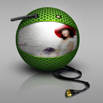 Design a surreal, spherical TV set