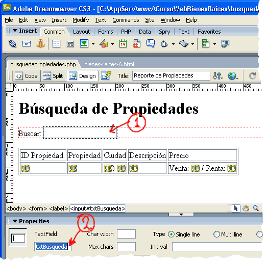 Campo de texto Buscar