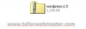 Descomprimir el ZIP de WordPress 2.5