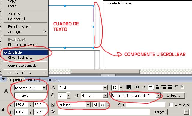 Cuadro de Texto con ScrollBar