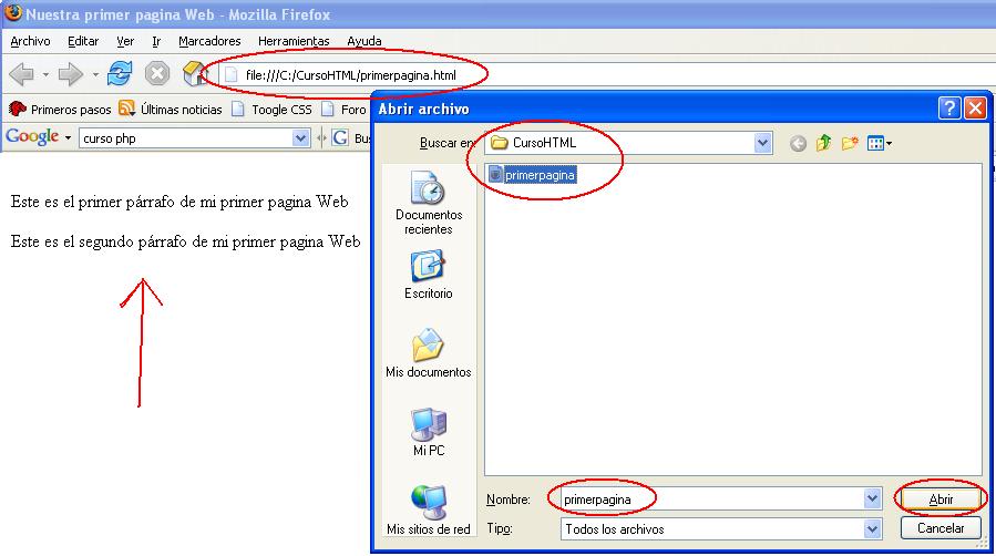Abrir Primer Pagina HTML