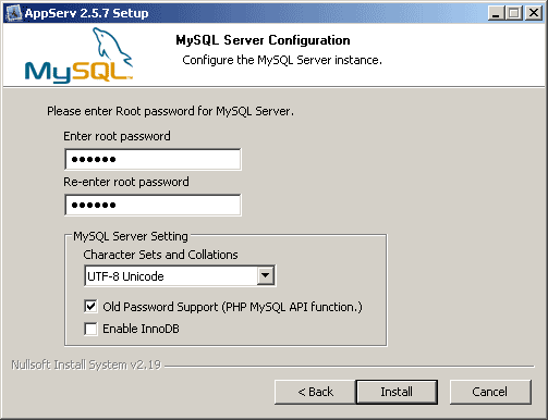 Usuario y Contrase?a MySQL