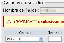 ID Indice Primario
