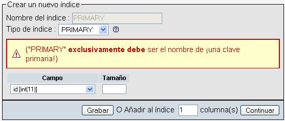 Indice por ID Primario