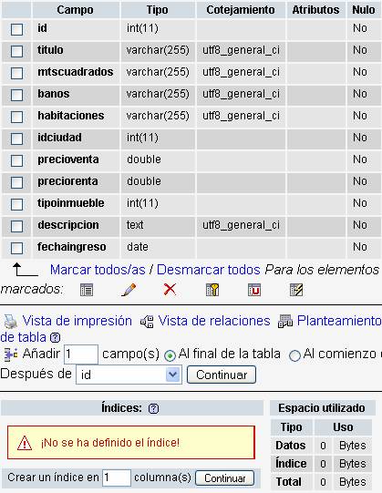 Crear Indice por id