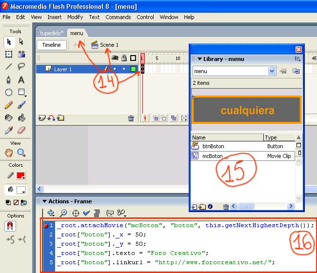 Codigo ActionScript de un Bot�n