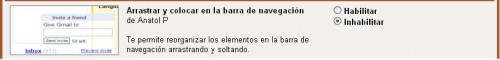 Inhabilitar Arrastra y Colocar