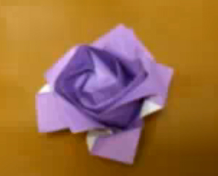 flor Rosa en origami