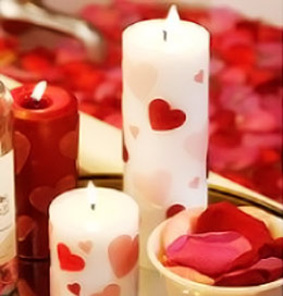 Velas Decoradas con Corazones