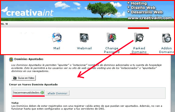 Parkear dominio en cPanel
