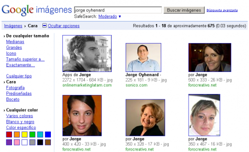 Google reconocimiento Facial
