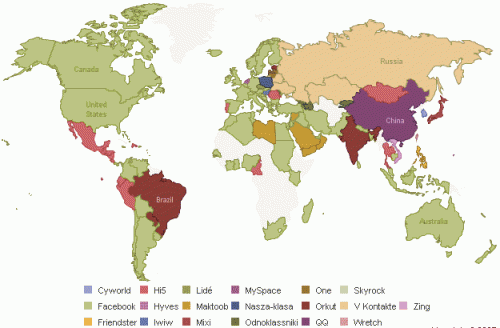 Mapa de Redes Sociales en el Mundo