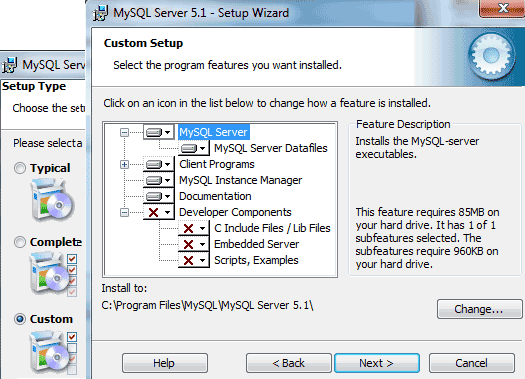 Custom Install MySQL