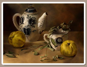 Bodegón digital estilo hiperrealista: textura y pintura